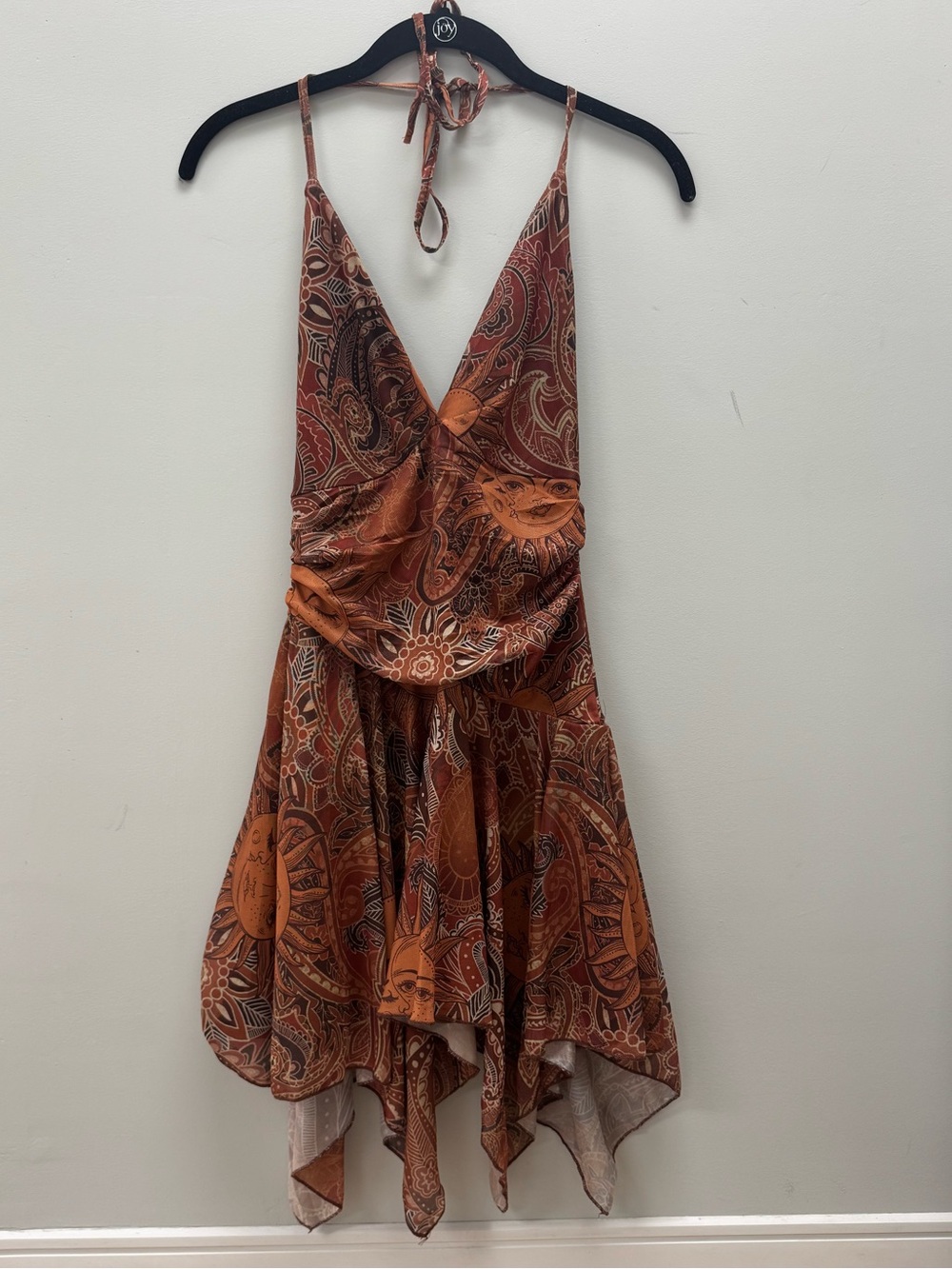 Sun Pattern Halter Dress, Size XS